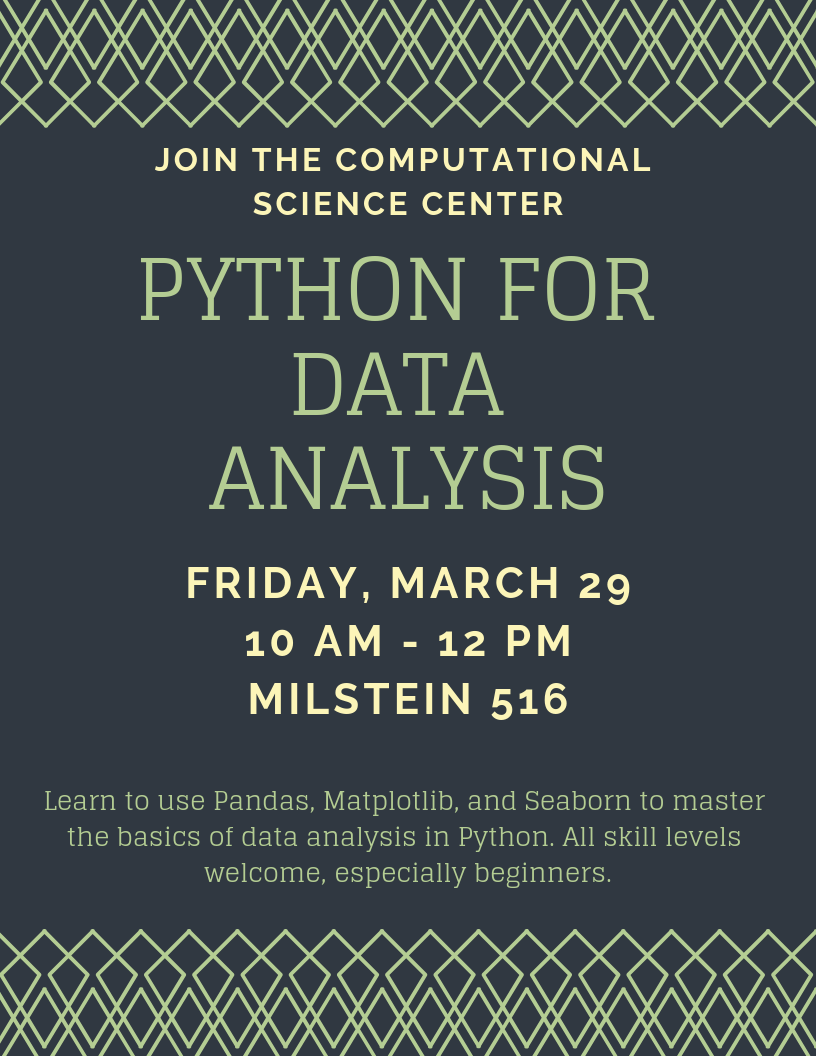 Python for data analysis flyer: all information is written in the text above